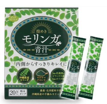 Комплекс для детокса с хлореллой, морингой и пребиотиками Pure Field Moringa Aojiru