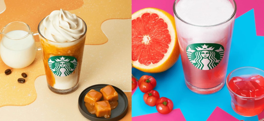 Starbucks Japan: новый кофе фраппучино с карамелью и молоком весной 2024 года
