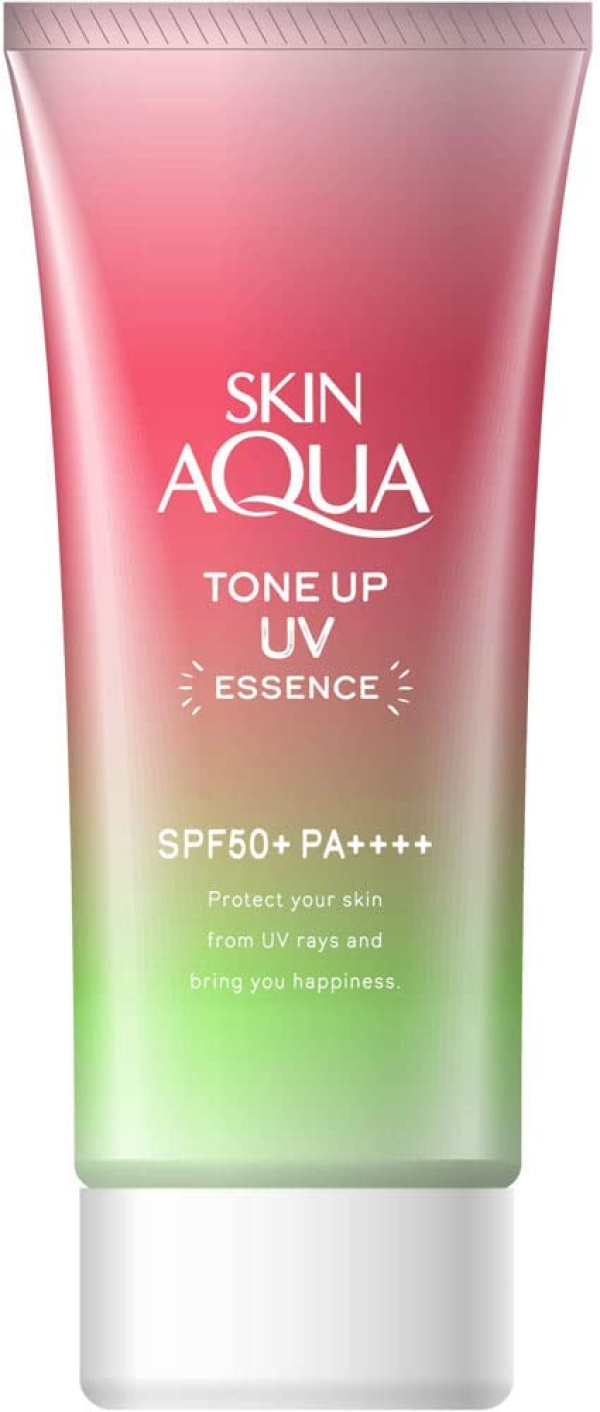 Aqua tone. Rohto SKINAQUA Tone up UV Essence- санскрин с функцией цветокоррекции кожи обзор.