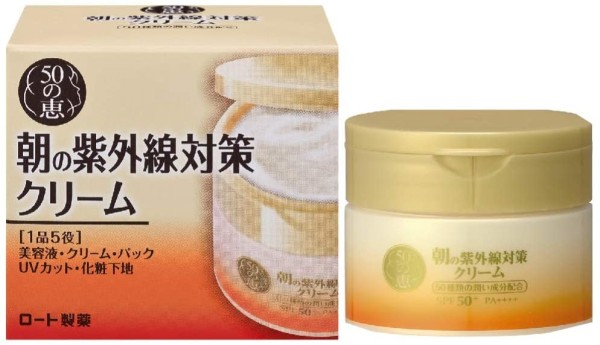 Крем для лица с SPF-защитой Rohto 50 Megumi Cream SPF50+ PA++++