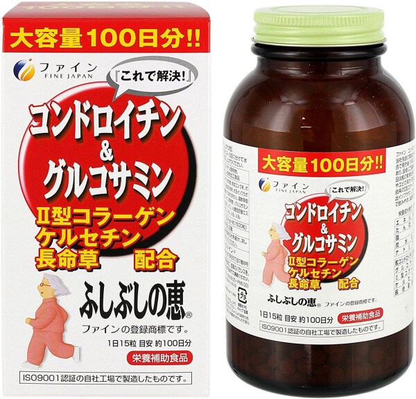 Комплекс для здоровья суставов с хондроитином и глюкозамином Fine Japan Chondroitin & Glucosamine 100