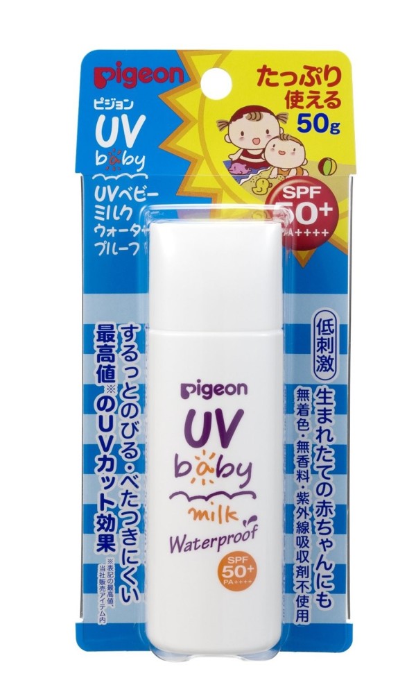 Солнцезащитное увлажняющее молочко Pigeon UV baby milk waterproof SPF50 PA +++