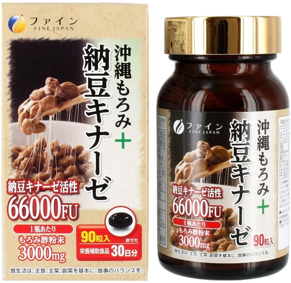 Черный уксус мороми + наттокиназа для сердца Fine Okinawa Moromi + Nattokinase 66000FU