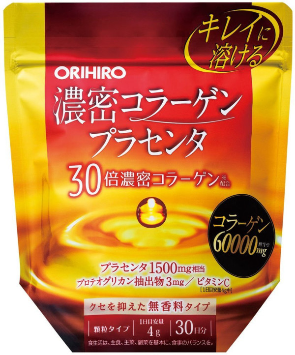 Комплекс с коллагеном и плацентой для увлажнения и омоложения кожи Orihiro Dense Collagen Placenta