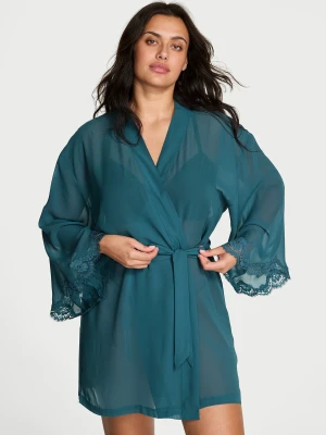 Шифоновый короткий халат с кружевной отделкой Victoria’s Secret Dream Angels Chiffon & Lace Short Robe
