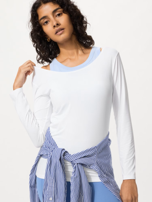 Топ с округлым вырезом Uniqlo Airism UV Cut U-Neck T Dry EX