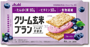 Диетическое рисовое печенье с кремовой начинкой Asahi Cream Brown Rice Bran