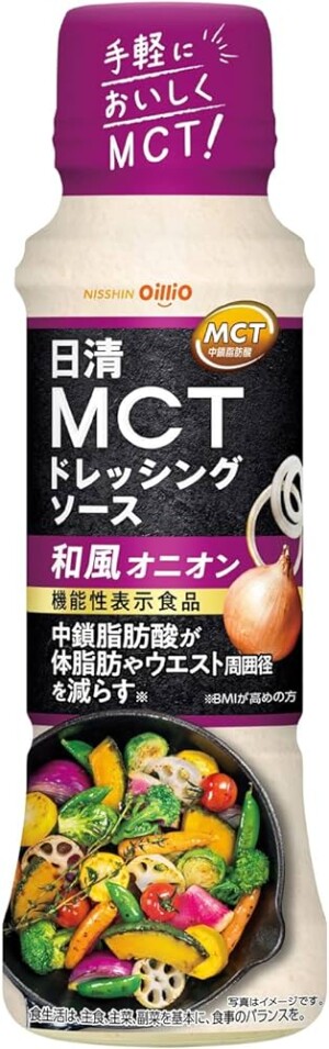 Соус-заправка с маслом MCT, луком и традиционным соевым соусом Nisshin Oillio MCT Dressing Sauce Japanese Style Onion