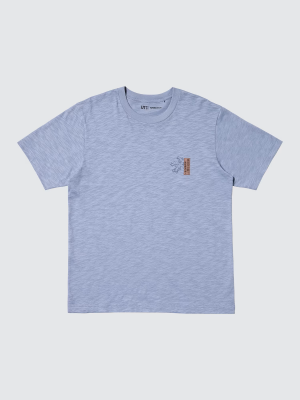Футболка из коллекции «Укиё-э» Uniqlo Ukiyo-E Blue UT