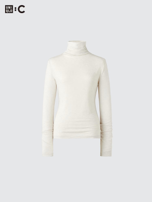 Термо-водолазка с добавлением кашемира из коллекции «Extra Warm Heattech» Uniqlo Extra Warm Heattech Cashmere Blend Turtleneck T-Shirt