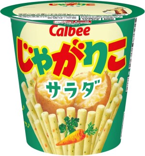 Хрустящие картофельные снеки со вкусом салата Calbee Jagariko Salad