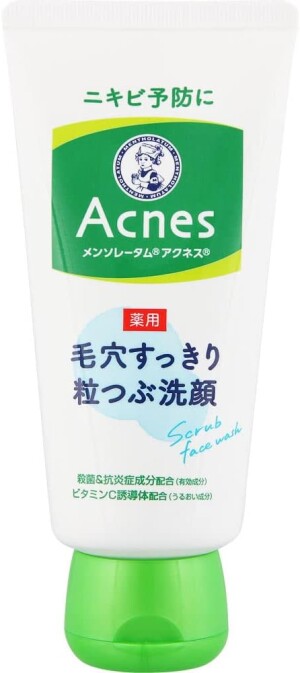 Лечебный крем-скраб против акне Rohto Mentholatum Acnes Medicinal Pore Cleansing Scrub Face Wash