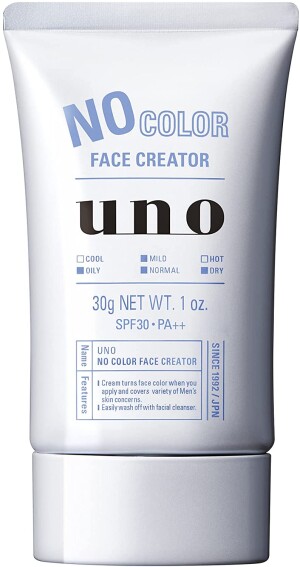 BB-крем для мужчин и женщин Shiseido UNO NO Color Face Creator BB Cream SPF30 PA+++ (бесцветный)