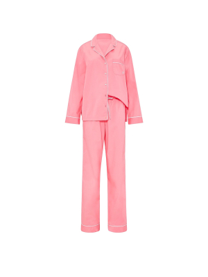 Комплект длинной пижамы из хлопка Victoria’s Secret Heritage Cotton Long Pajama Set Pretty Blossom Shadow Stripe