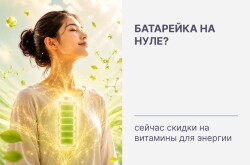 Батарейка на нуле? 🔋 Сейчас скидки на витамины для энергии!