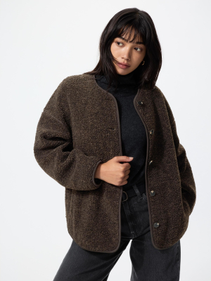 Флисовый кардиган свободного кроя Uniqlo Relaxed-Fit Boa Fleece Cardigan