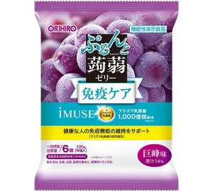 Желе с конняку и плазмолактобактериями со вкусом винограда ORIHIRO Purunto Konjac Jelly Kyoho Grape & Plasma Lactic Acid Bacteria