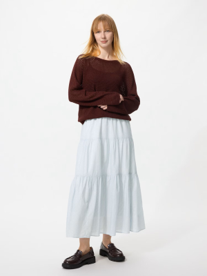 Ярусная юбка-макси в полоску Uniqlo Tiered Maxi Skirt