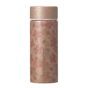 Термобутылка Розовый глиттер с сакурой STARBUCKS SAKURA2026 Stainless Steel Bottle Glitter Pink Beige 355ml