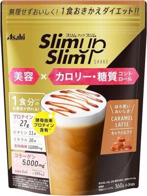 Протеиновый коктейль с лактобактериями, коллагеном и клеточной стенкой дрожжей Asahi Slim Up Slim Shake Caramel Latte