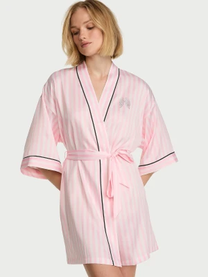 Атласный халат Victoria’s Secret Signature Satin Short Piped Robe Print