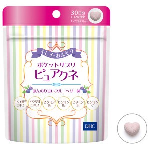 Жевательные таблетки для оздоровления кожи DHC Pocket Supplement Pure Acne