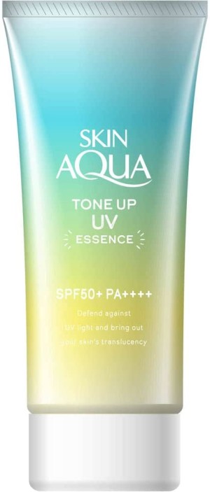 Солнцезащитная эссенция с функцией цветокоррекции кожи ROHTO Skin Aqua Tone Up UV Essence SPF 50+ PA++++