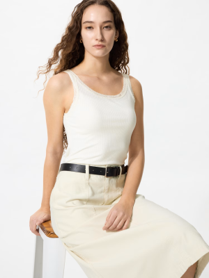 Ажурный топ с кружевом Uniqlo Soft Modal Tank Top