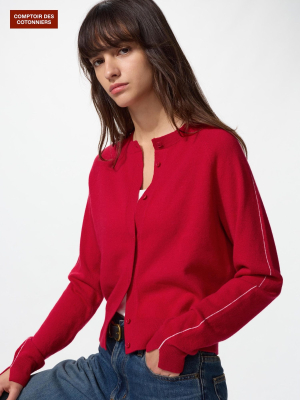 Кашемировый кардиган с круглым вырезом на пуговицах Uniqlo Cashmere Crew-Neck Cardigan