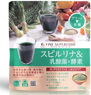 Быстрорастворимый напиток со спирулиной, молочнокислыми бактериями и ферментами FINE JAPAN Spirulina & Lactic Acid Bacteria × Enzyme