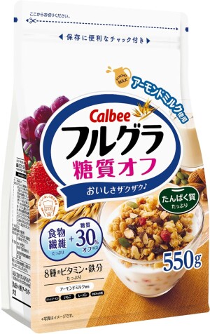 Гранола с пониженным содержанием углеводов Calbee Frugra Granola Carbohydrate Off