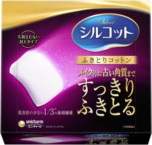 Паффы для очищения и демакияжа с ультратонкими волокнами Unicharm Silcot Cleansing Cotton