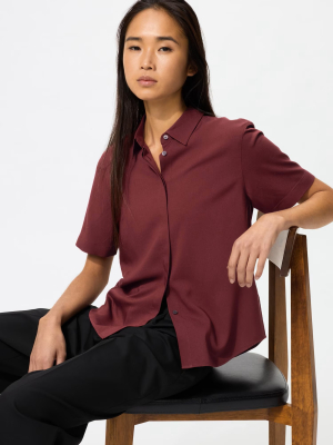 Блуза из вискозы с коротким рукавом Uniqlo Rayon Blouse