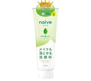 Успокаивающая пенка для умывания с зеленым чаем Kracie Naive Makeup Cleansing Foam Green Tea