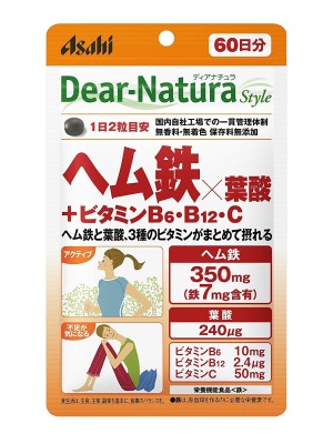 Комплекс витаминов и минералов Asahi Dear-Natura  Style Heme Iron+Folic Acid+Vitamin B6+B12 +C  