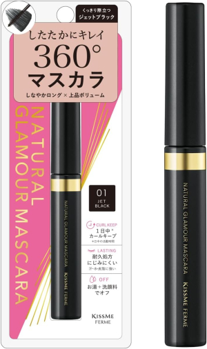 Водостойкая тушь для увеличения длины и объема Kiss Me Ferm Natural Glamour Mascara