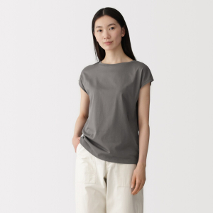 Женская трикотажная футболка с французскими рукавами MUJI Women’s Jersey French Sleeve T-Shirt