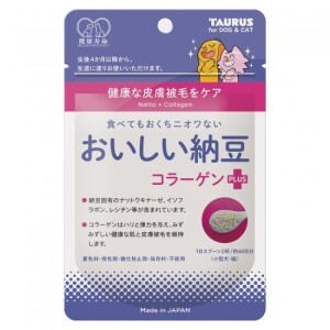Комплекс для здоровой кожи и блестящей шерсти животных с коллагеном TAURUS Delicious Natto Collagen Plus