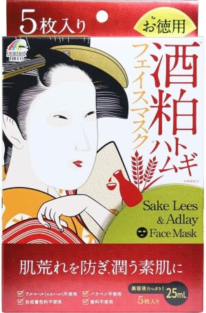Увлажняющая маска с аминокислотами и экстрактом сакэ Unimat Riken Sake Lees & Adlay Face Mask