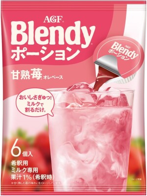 Концентрированный клубничный латте в порционных капсулах AGF Blendy Portion Sweet Strawberry Milk Base
