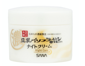 Ночной крем против морщин с изофлавонами, ретинолом и церамидами Sana Nameraka Honpo Wrinkle Night Cream