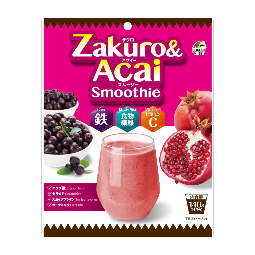 Смузи с гранатом и асаи для поддержания красоты и здоровья Unimat Riken ZAKURO & ACAI SMOOTHIE