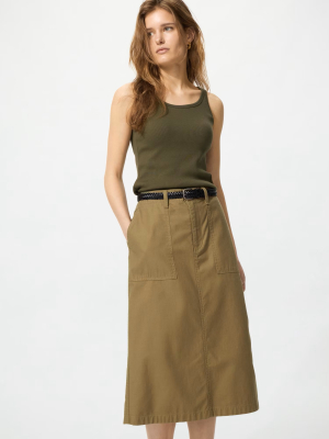 Прямая юбка-миди Uniqlo Cotton Midi Skirt