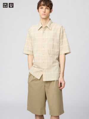 Хлопковая оверсайз рубашка в клетку Uniqlo Boxy Shirt Check