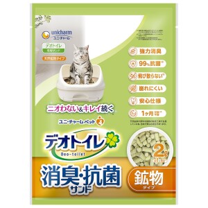 Наполнитель для кошачьего био-туалета Unicharm Deo Toilet Deodorant And Antibacterial Sand Anti-Spatter