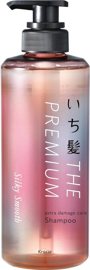 Восстанавливающий шампунь для гладких, шелковистых волос Kracie Ichikami THE PREMIUM Silky Smooth Extra Damage Care Shampoo