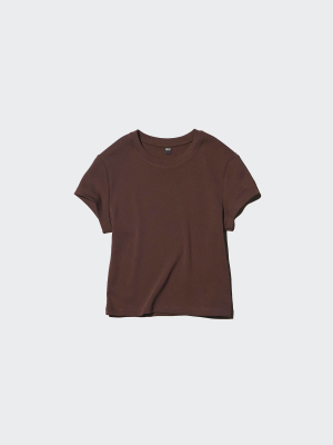 Облегающая футболка с укороченной длиной Uniqlo Mini T