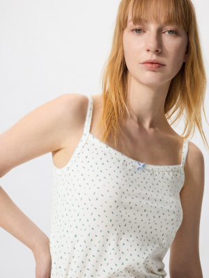 Топ с цветочным принтом из мягкого модала Uniqlo Soft Modal Camisole