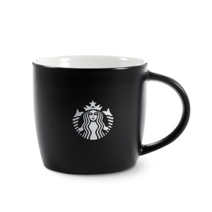 Керамическая кружка с фирменным логотипом STARBUCKS Logo Mug Black 237ml