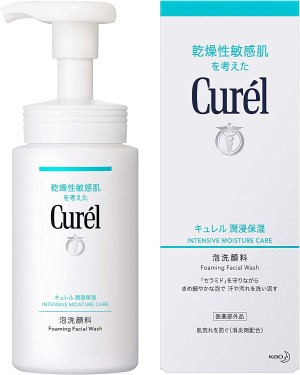 Увлажняющая очищающая пенка для сухой, проблемной кожи с керамидами Kao Curel Moisturizing Foaming Facial Wash